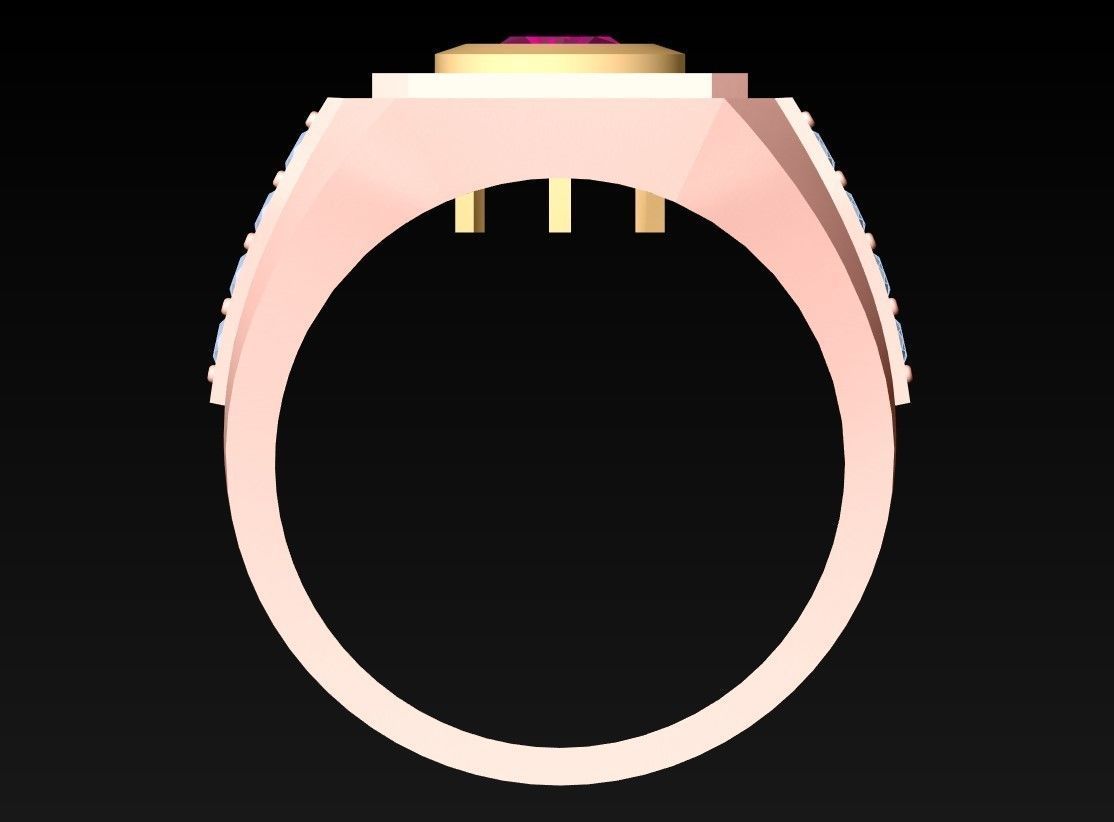 Diamond Ring - Mens Rings - N230211 3D print model_6