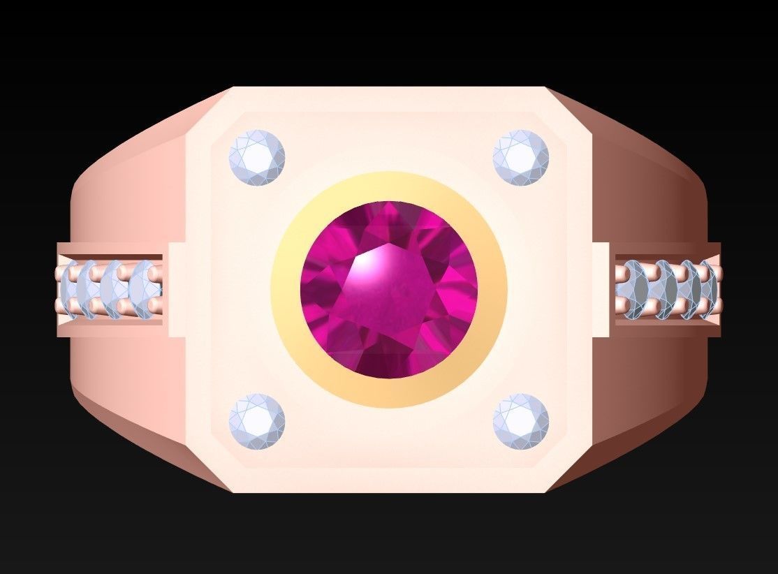 Diamond Ring - Mens Rings - N230211 3D print model_4