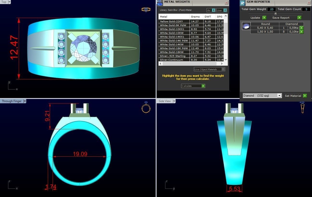 Diamond Ring - Mens Rings - N229923 3D print model_7