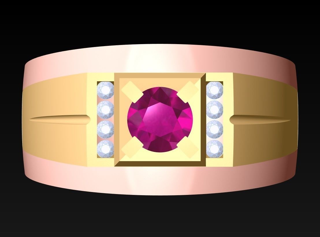 Diamond Ring - Mens Rings - N229923 3D print model_4