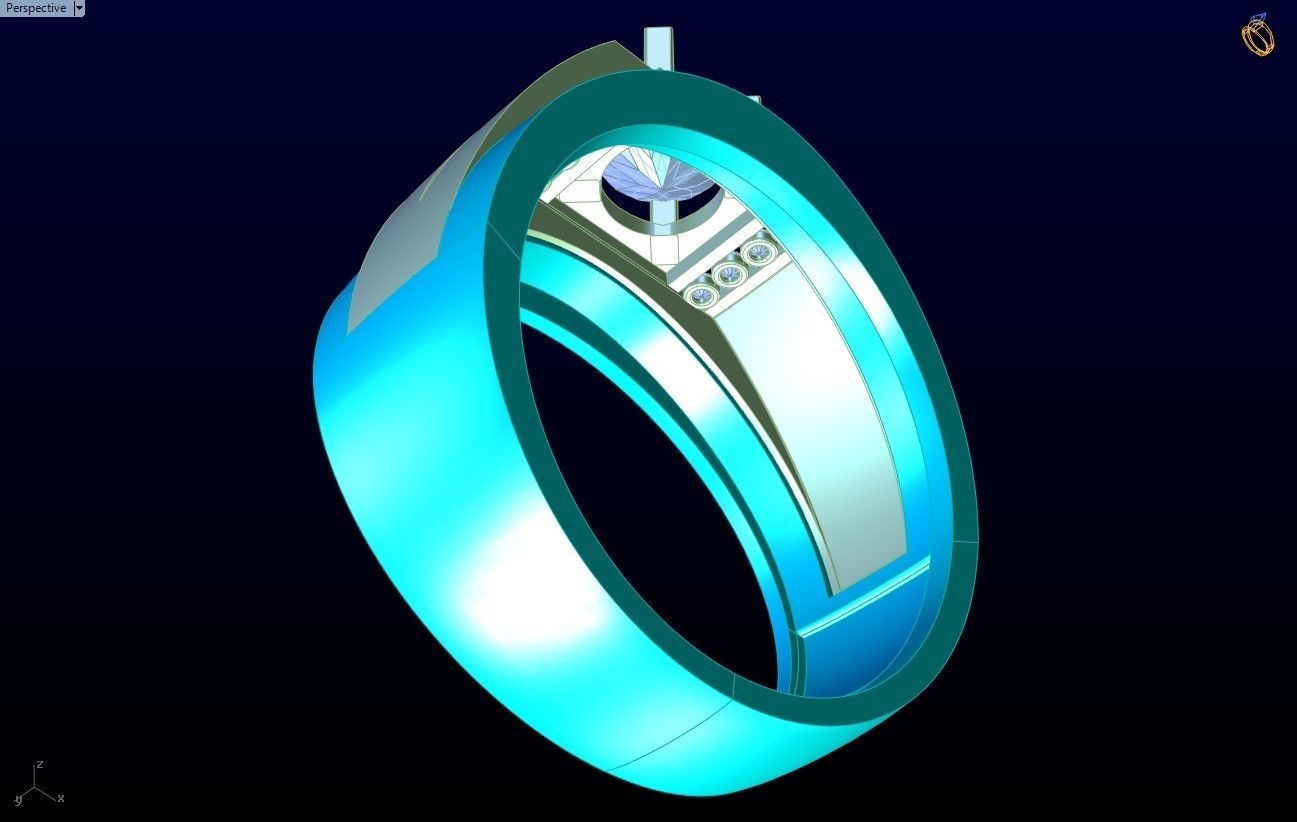 Diamond Ring - Mens Rings - N229923 3D print model_8