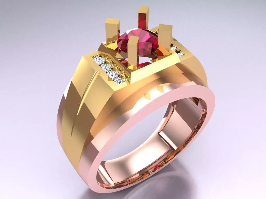 Diamond Ring - Mens Rings - N229923 3D print model_0