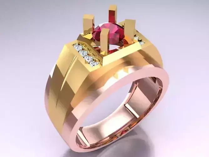 Diamond Ring - Mens Rings - N229923 3D print model