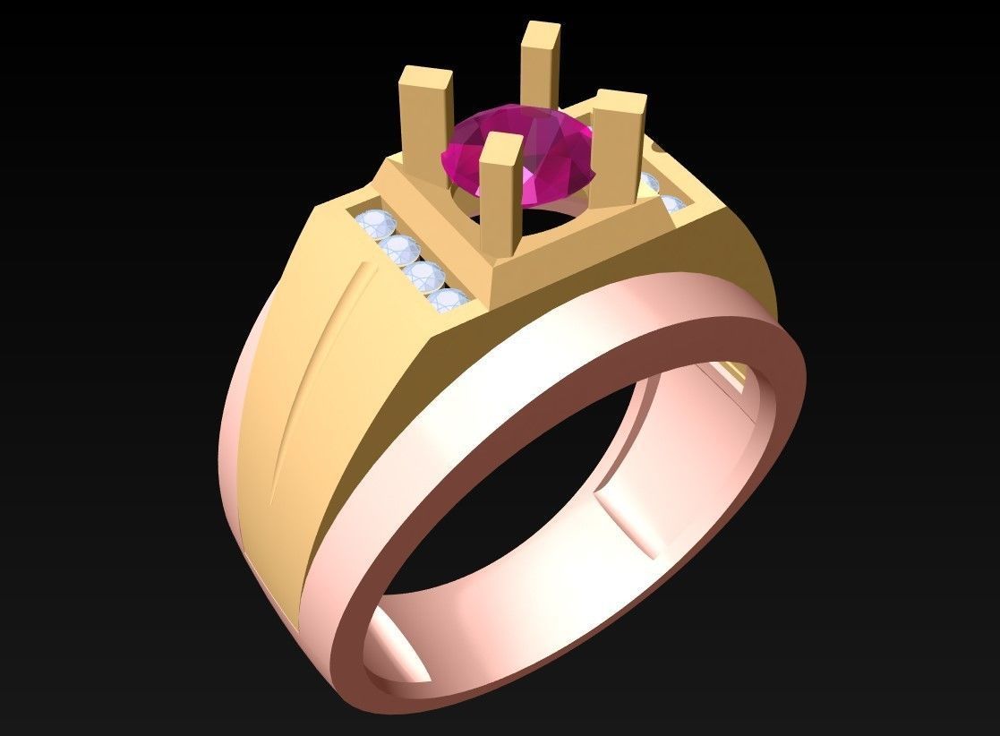 Diamond Ring - Mens Rings - N229923 3D print model_2