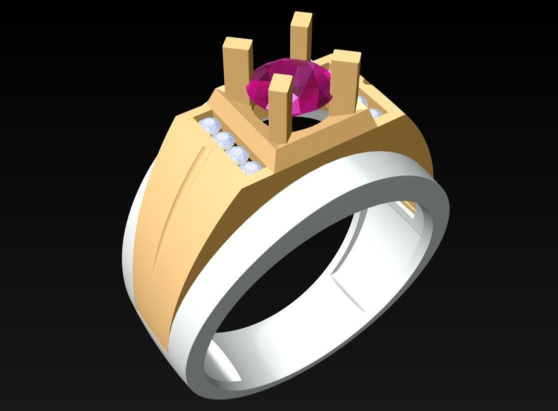 Diamond Ring - Mens Rings - N229923 3D print model_3