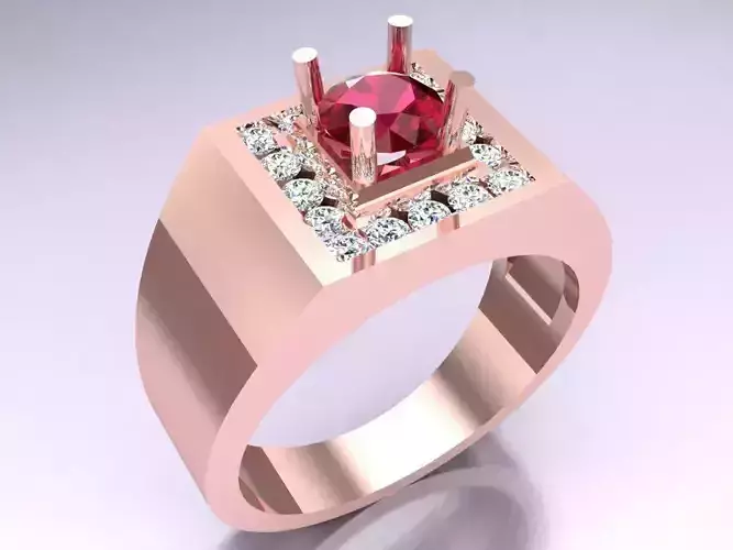 Diamond Ring - Mens Rings - N229930 3D print model