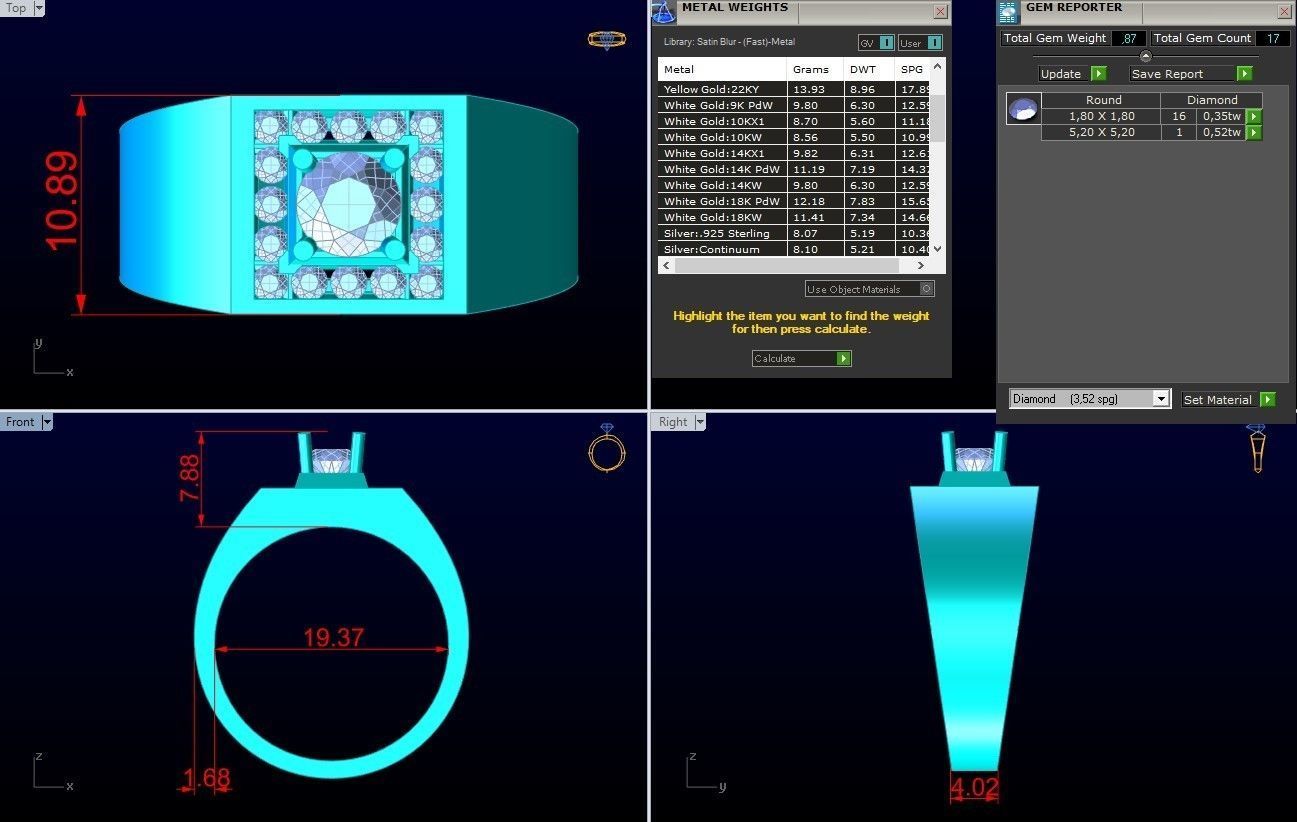 Diamond Ring - Mens Rings - N229930 3D print model_7
