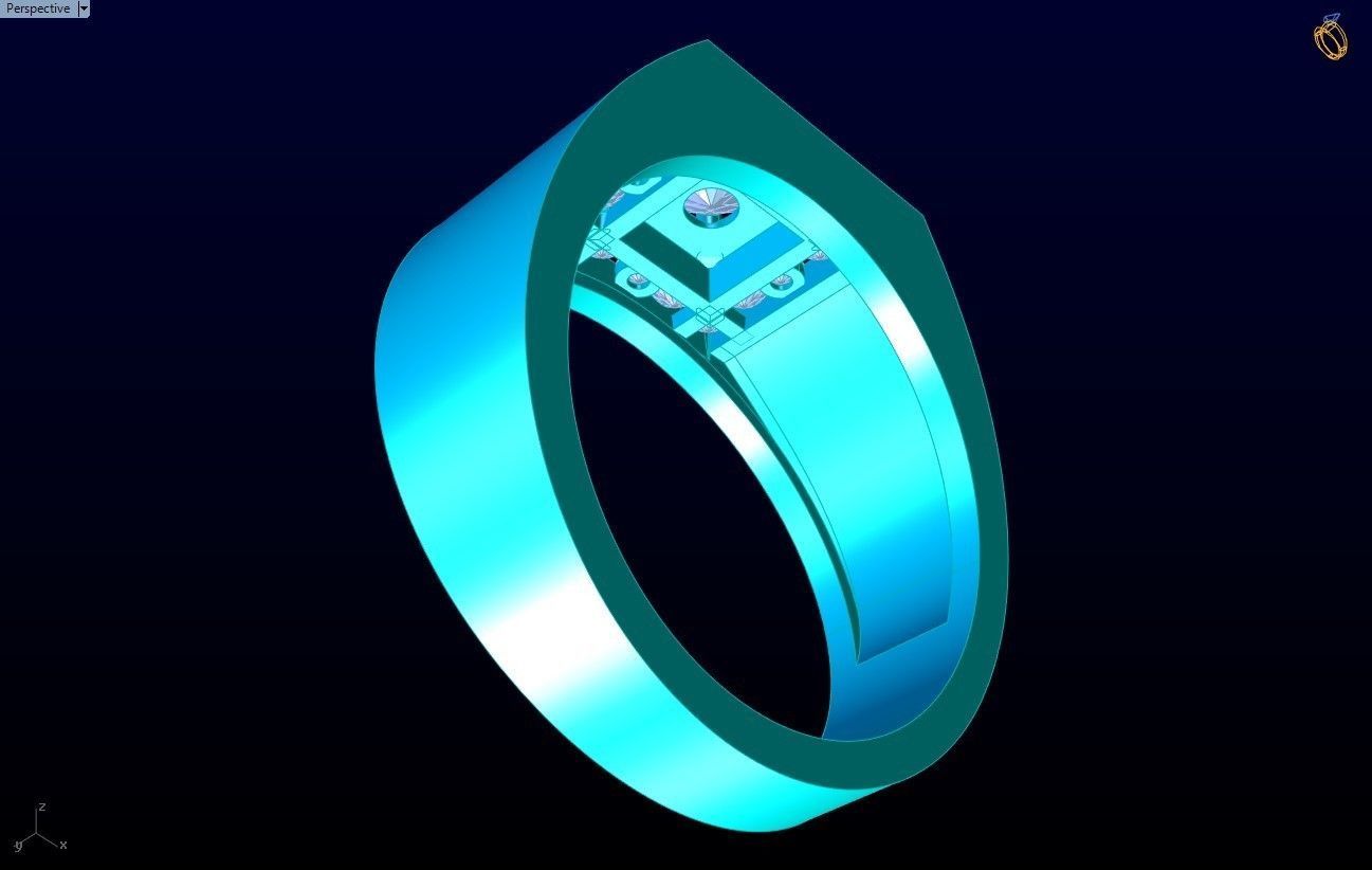 Diamond Ring - Mens Rings - N229930 3D print model_6
