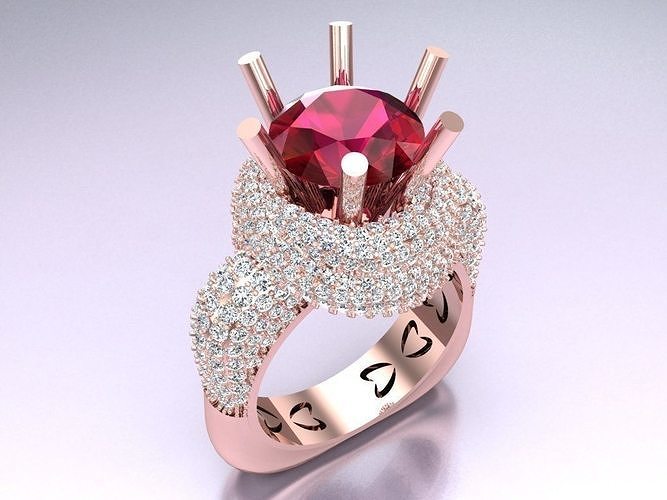 Diamond Ring - Womens Rings -  N229307 3D print model