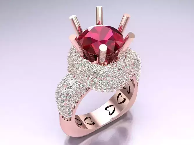 Diamond Ring - Womens Rings -  N229307 3D print model