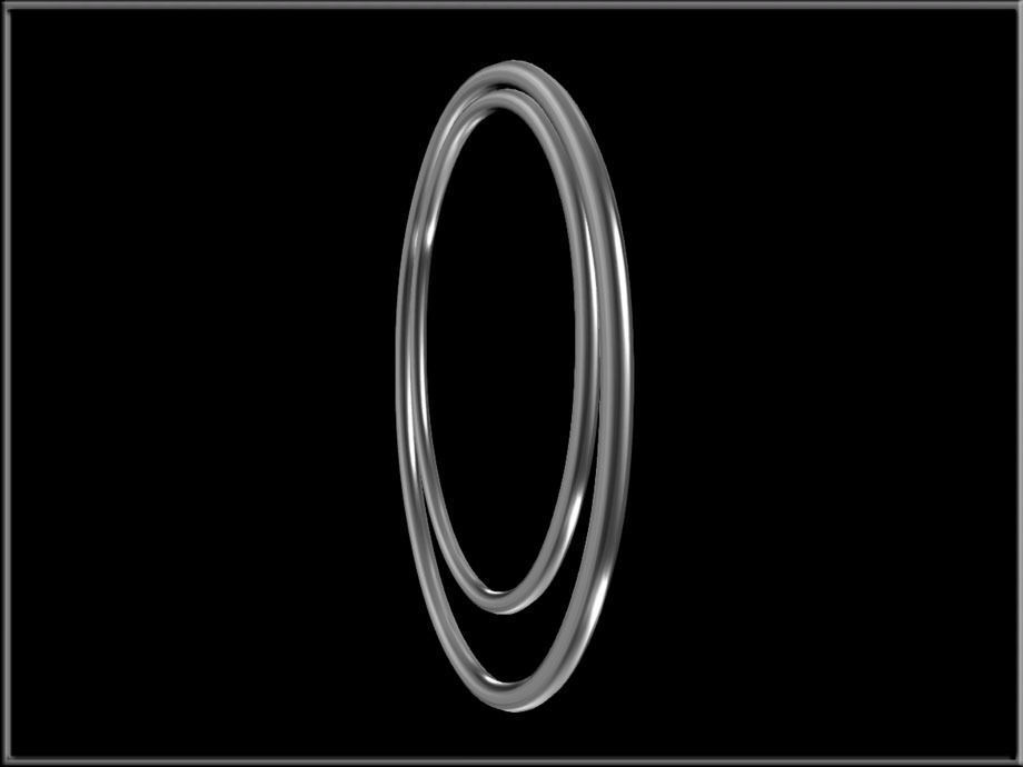 Dual Open Oval Drop Ring Low-poly 3D model_4