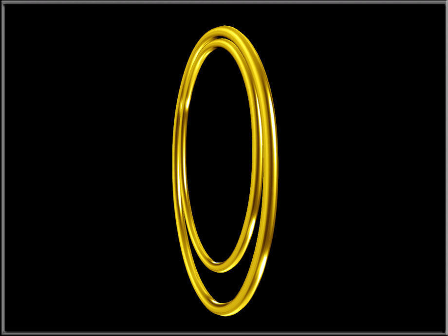 Dual Open Oval Drop Ring Low-poly 3D model_3