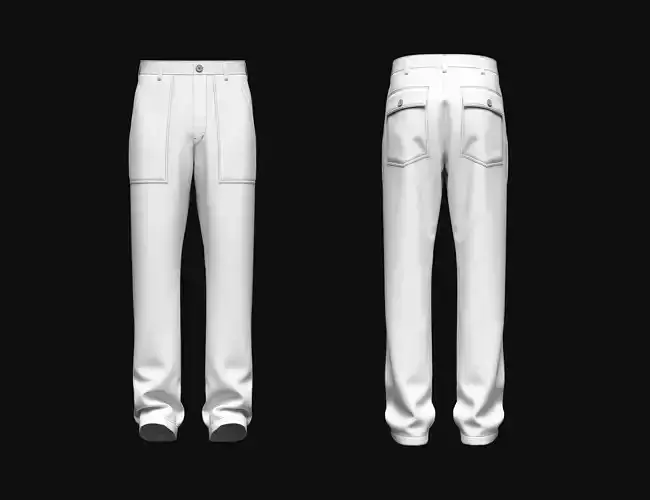 Mens Worker Pants 3d Model