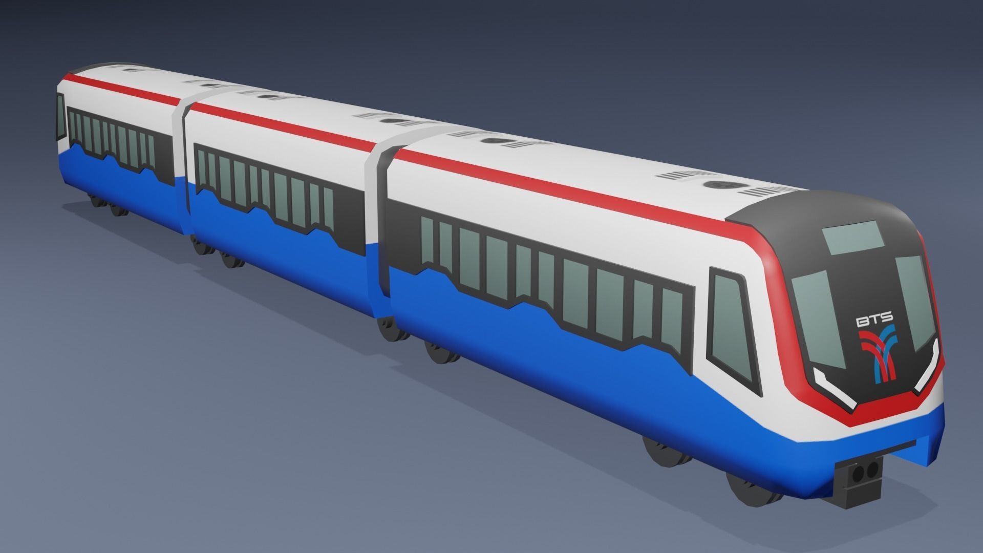 BTS Skytrain cartoon low poly 3D model_2