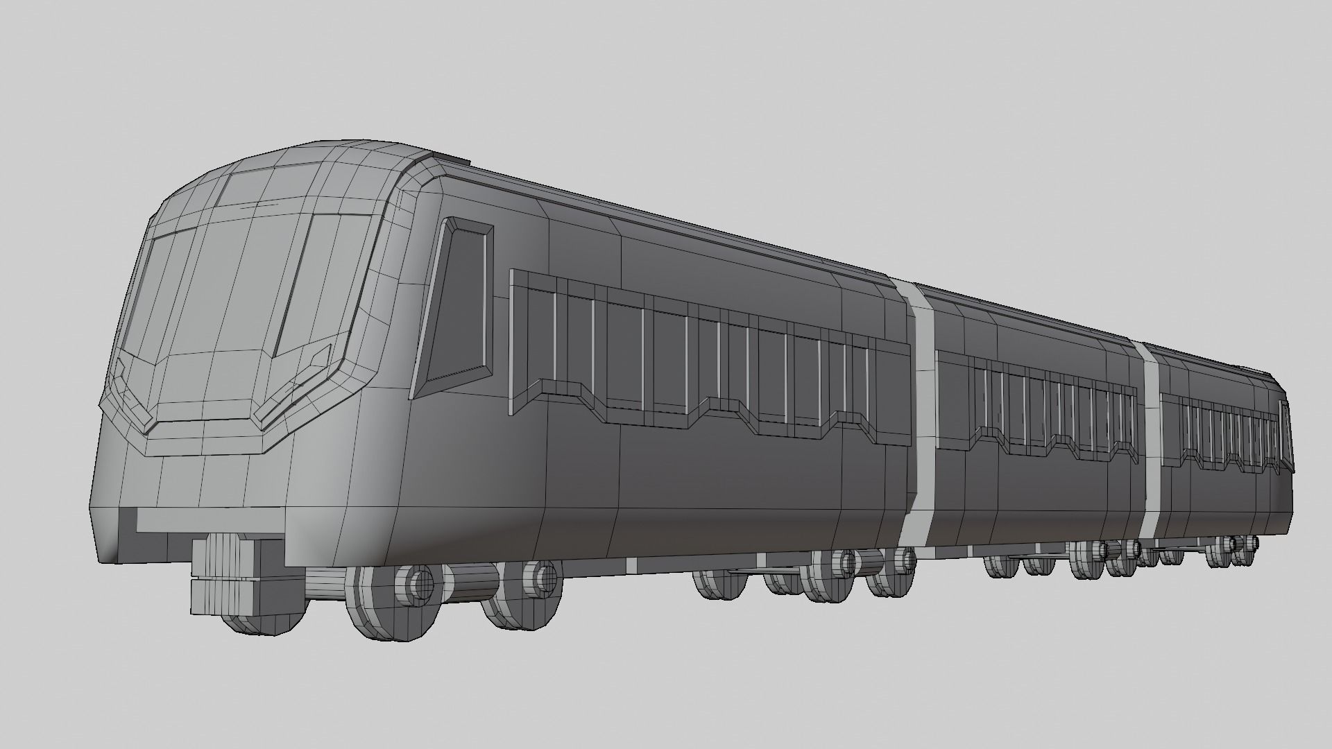 BTS Skytrain cartoon low poly 3D model_9