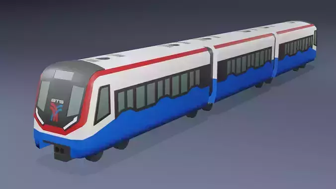 BTS Skytrain cartoon low poly