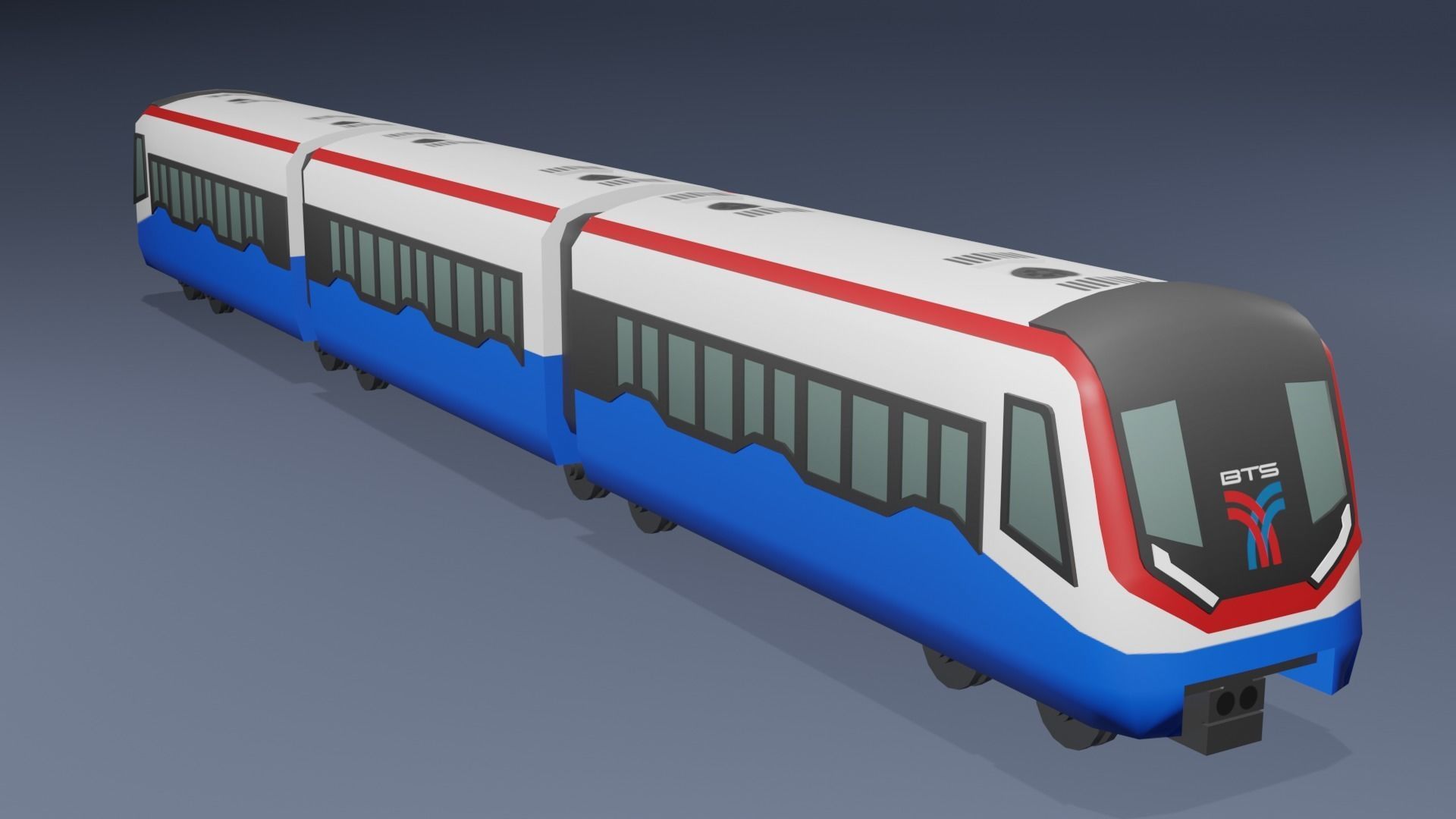 BTS Skytrain cartoon low poly 3D model_6
