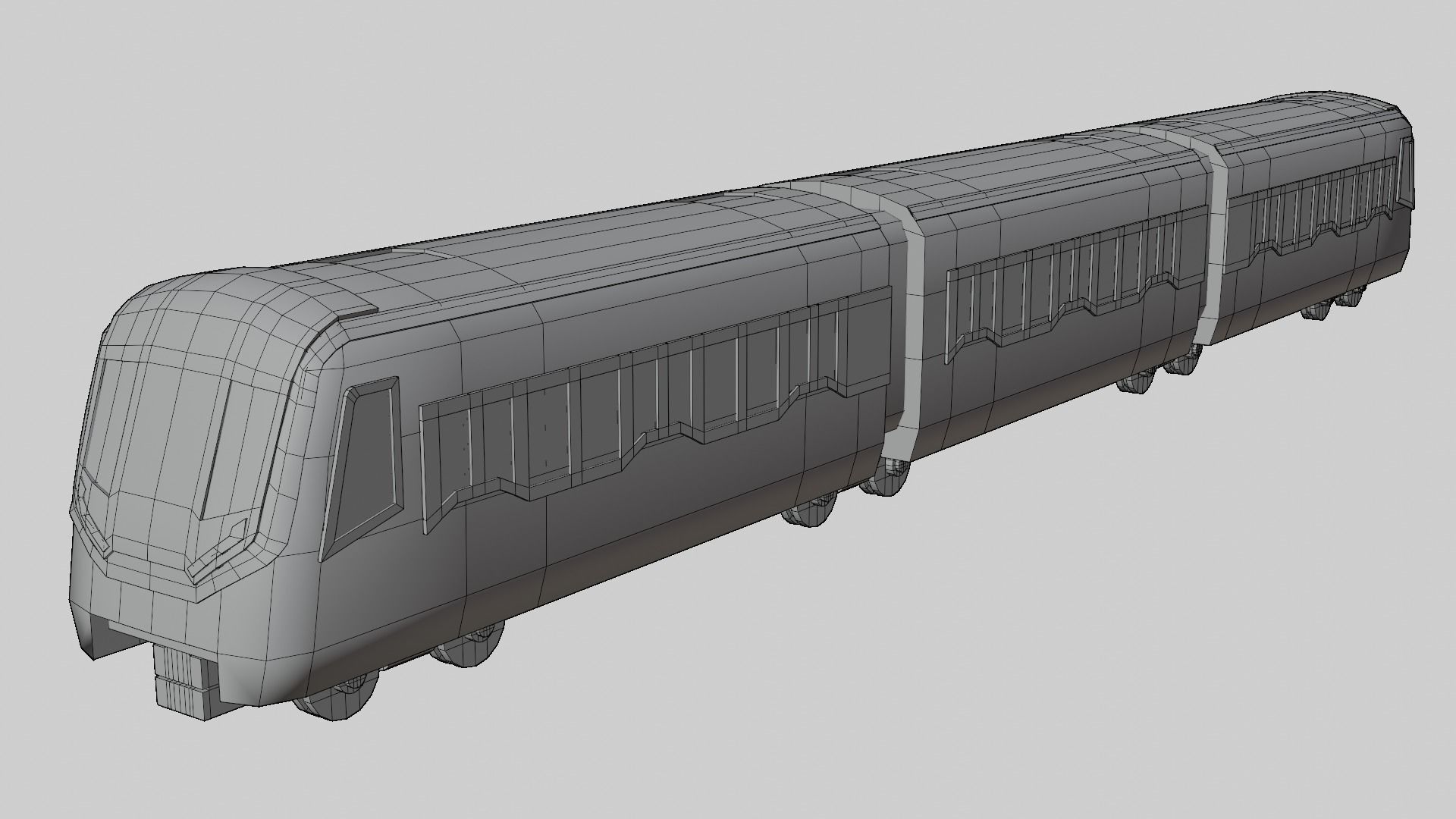 BTS Skytrain cartoon low poly 3D model_5
