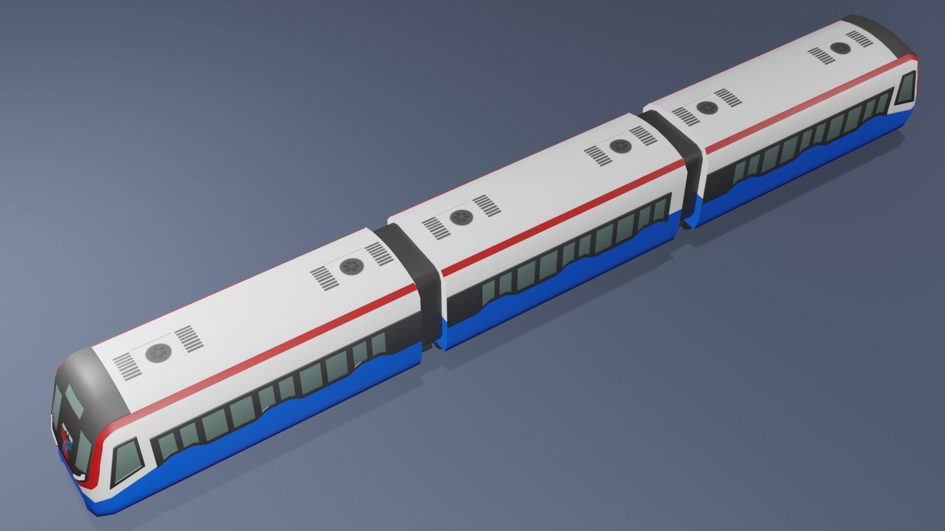 BTS Skytrain cartoon low poly 3D model_12