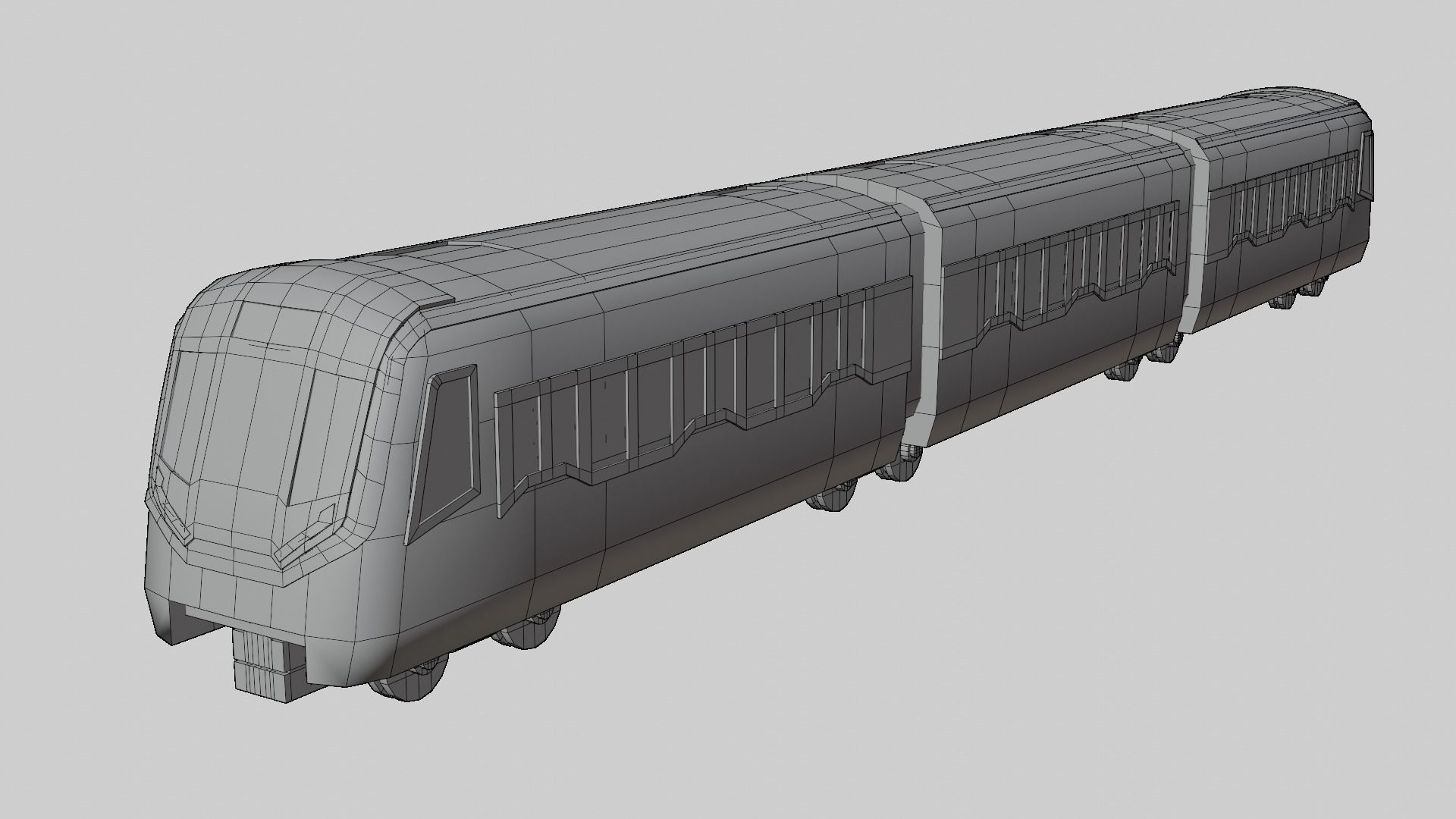 BTS Skytrain cartoon low poly 3D model_1