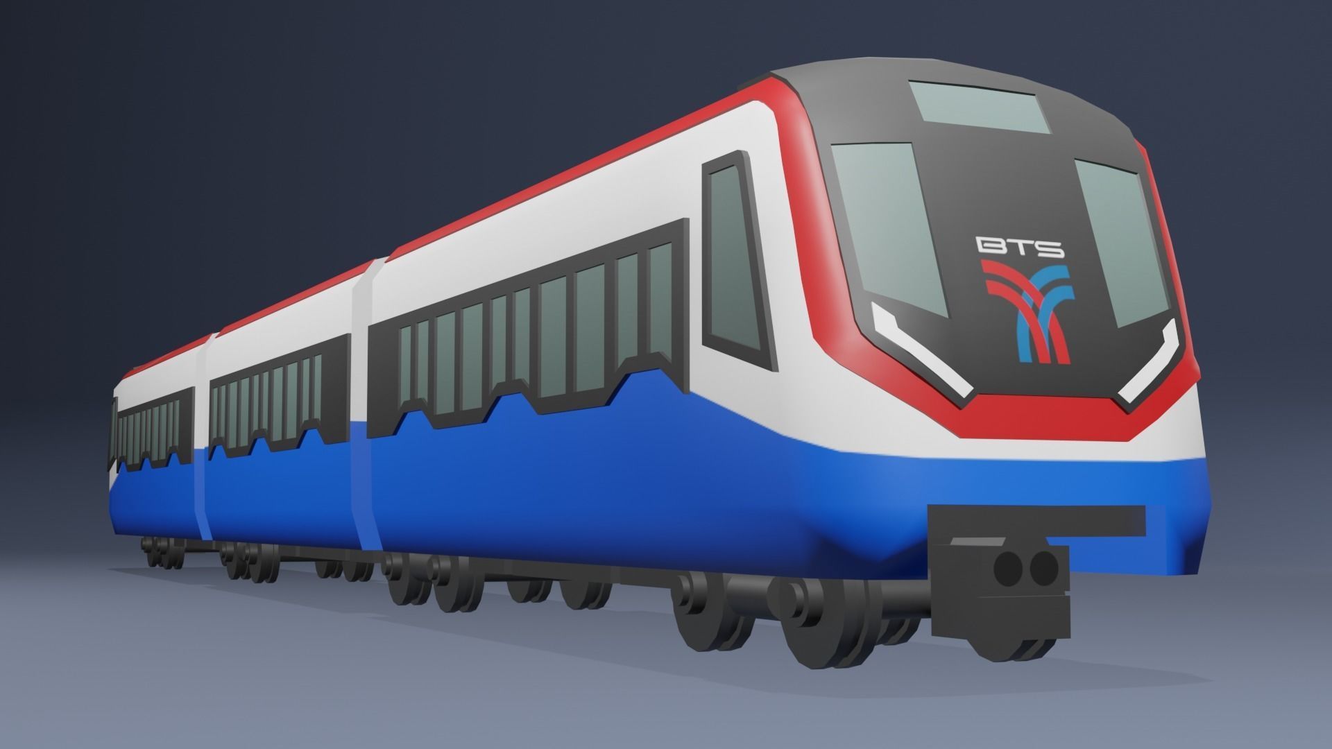 BTS Skytrain cartoon low poly 3D model_10