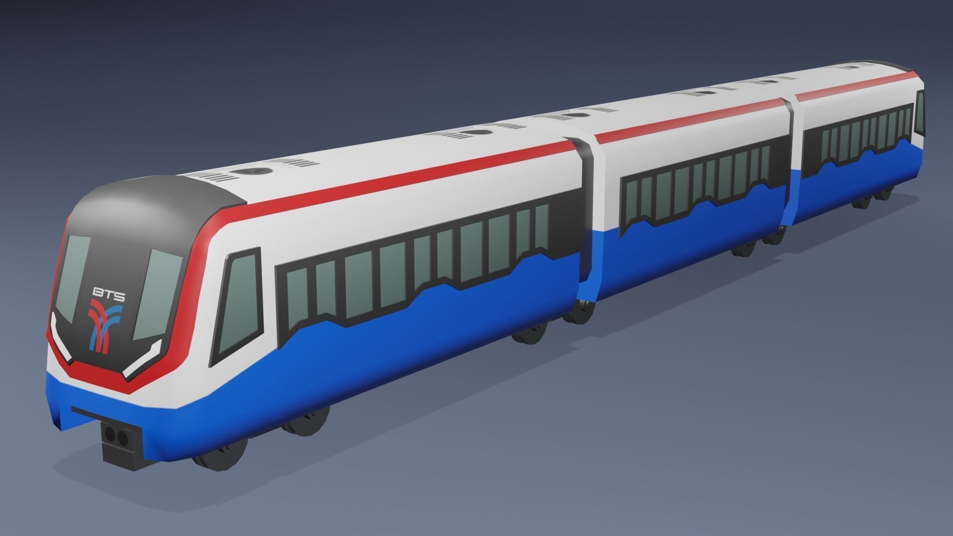 BTS Skytrain cartoon low poly 3D model_4