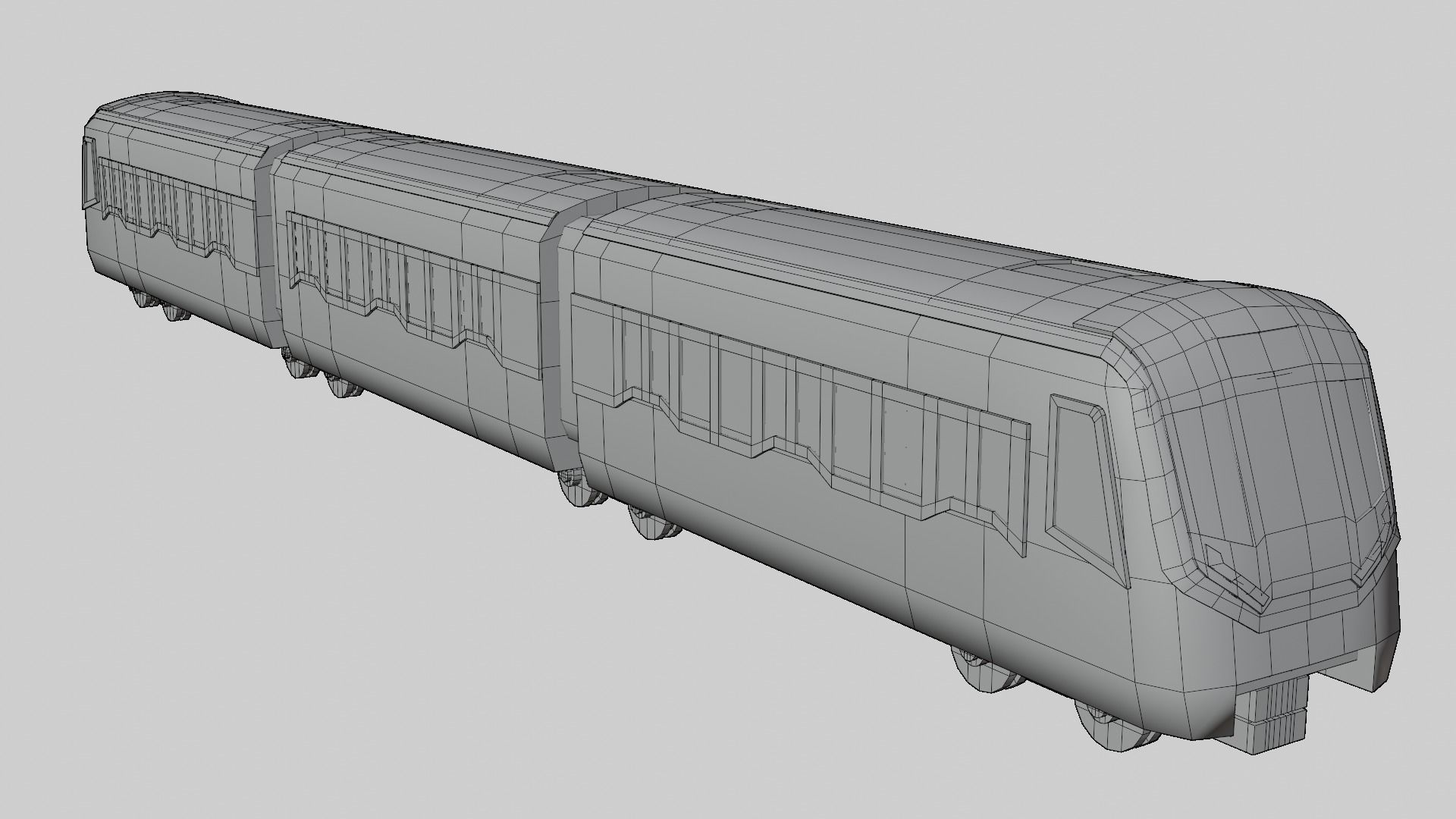 BTS Skytrain cartoon low poly 3D model_3