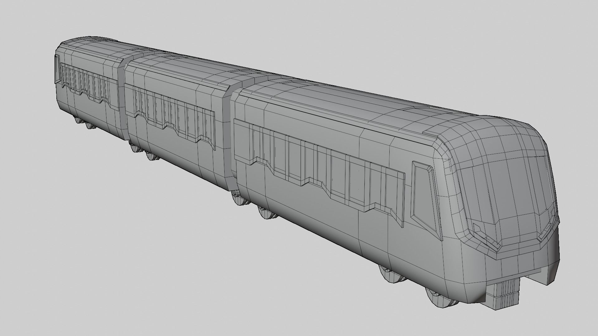 BTS Skytrain cartoon low poly 3D model_7