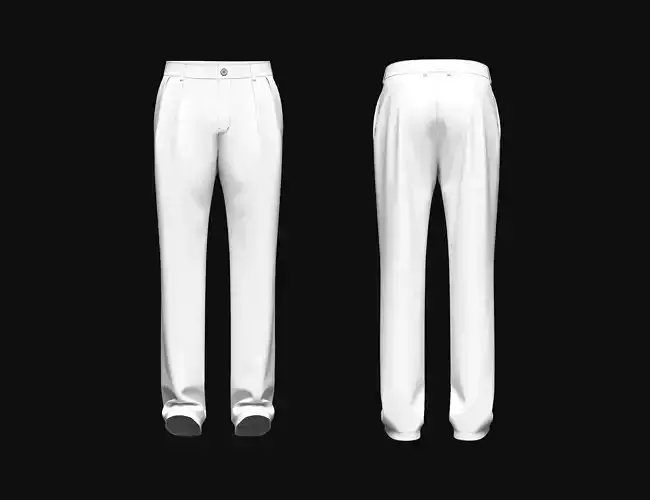 Mens Pants duble pleate 3d Model