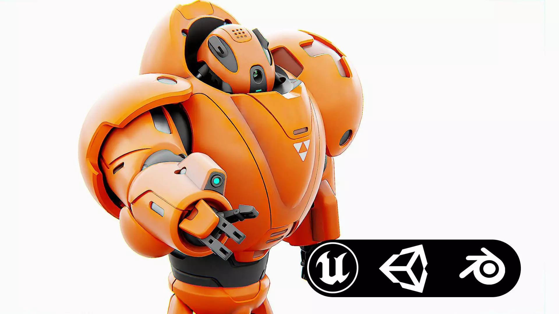 COMBAT DROID M-3000 Rigged for Unreal Engine - Unity - MIXAMO 3D model_0
