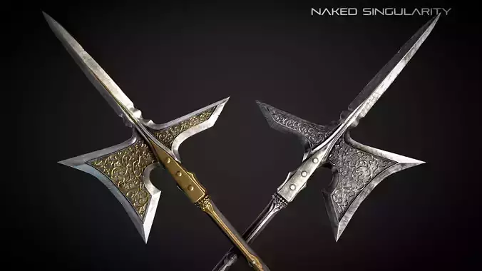 Light halberd Medieval dark fantasy weapon