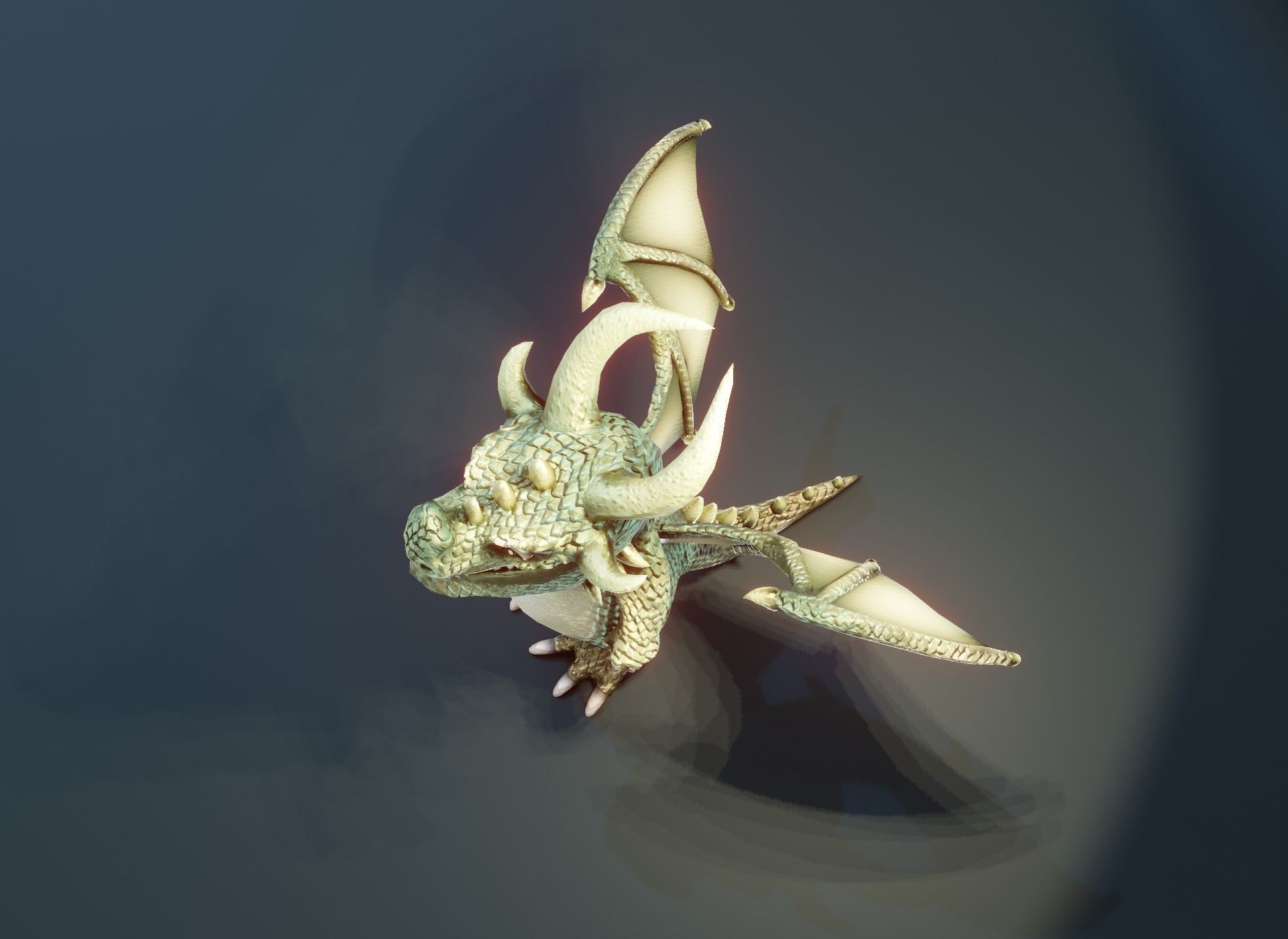 Cartoon Adamantine Dragon Rigged 3D Model Low-poly 3D model_10