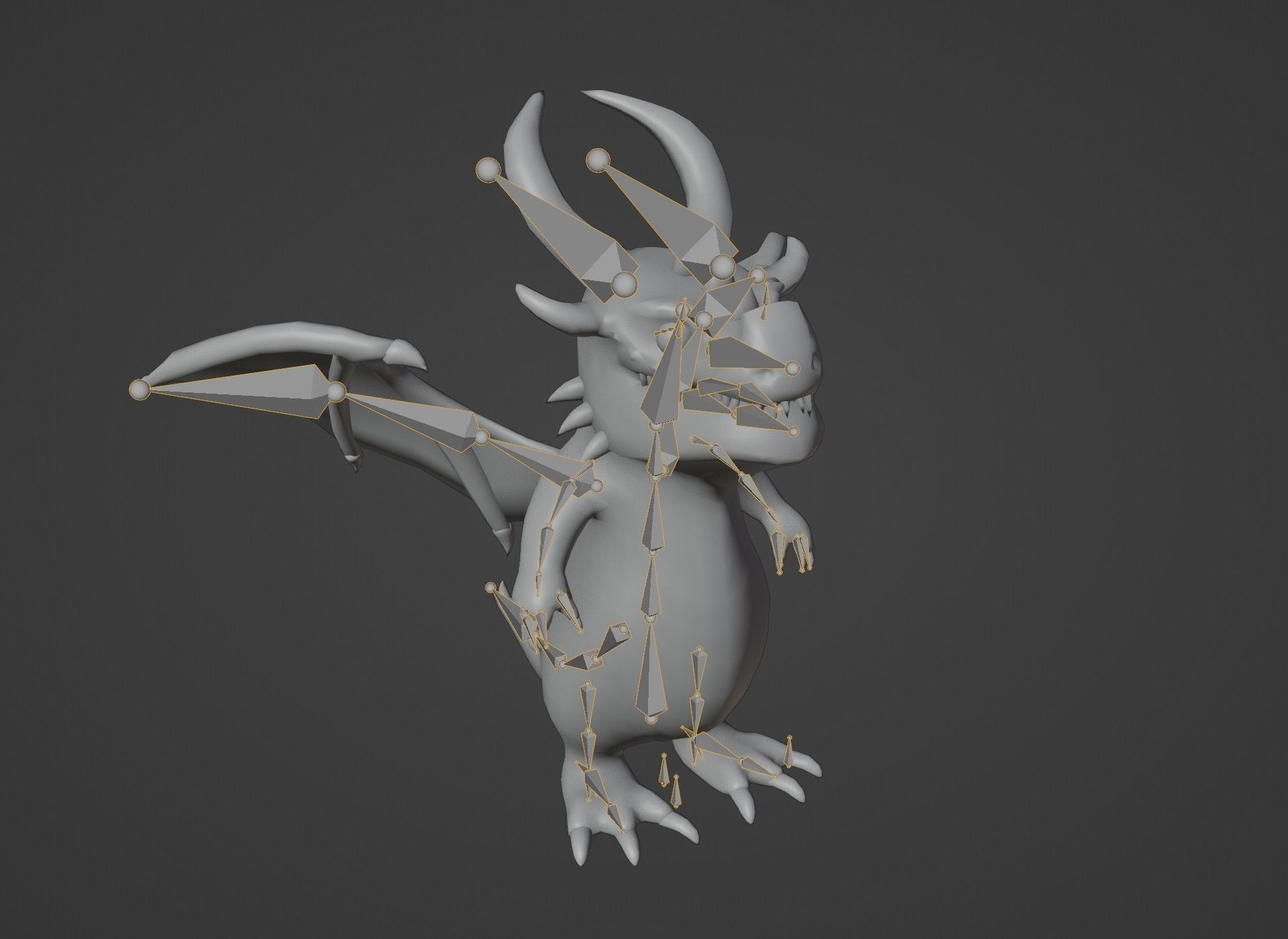 Cartoon Adamantine Dragon Rigged 3D Model Low-poly 3D model_21