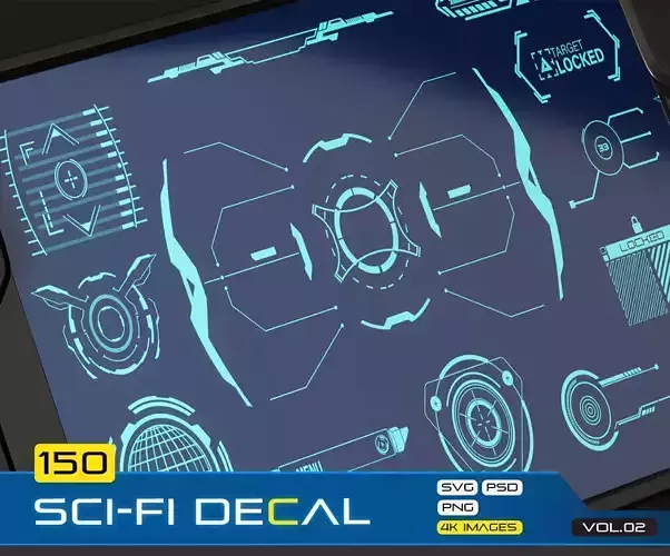 150 SCI-FI UI-HUD DECAL VOL02 Texture