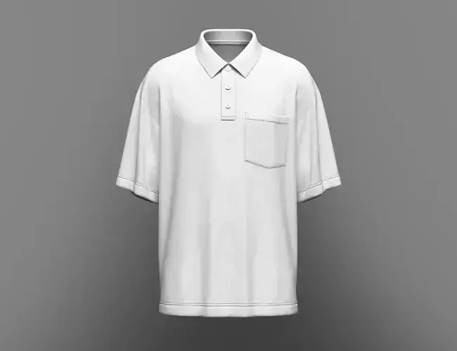 Men s Oversized Polo 3d Model
