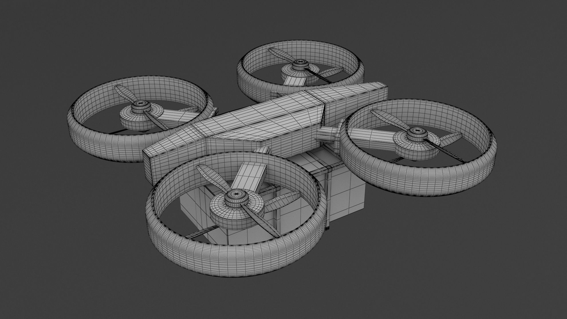 Amazon Quadrocopter Drone Delivery 3D model_6