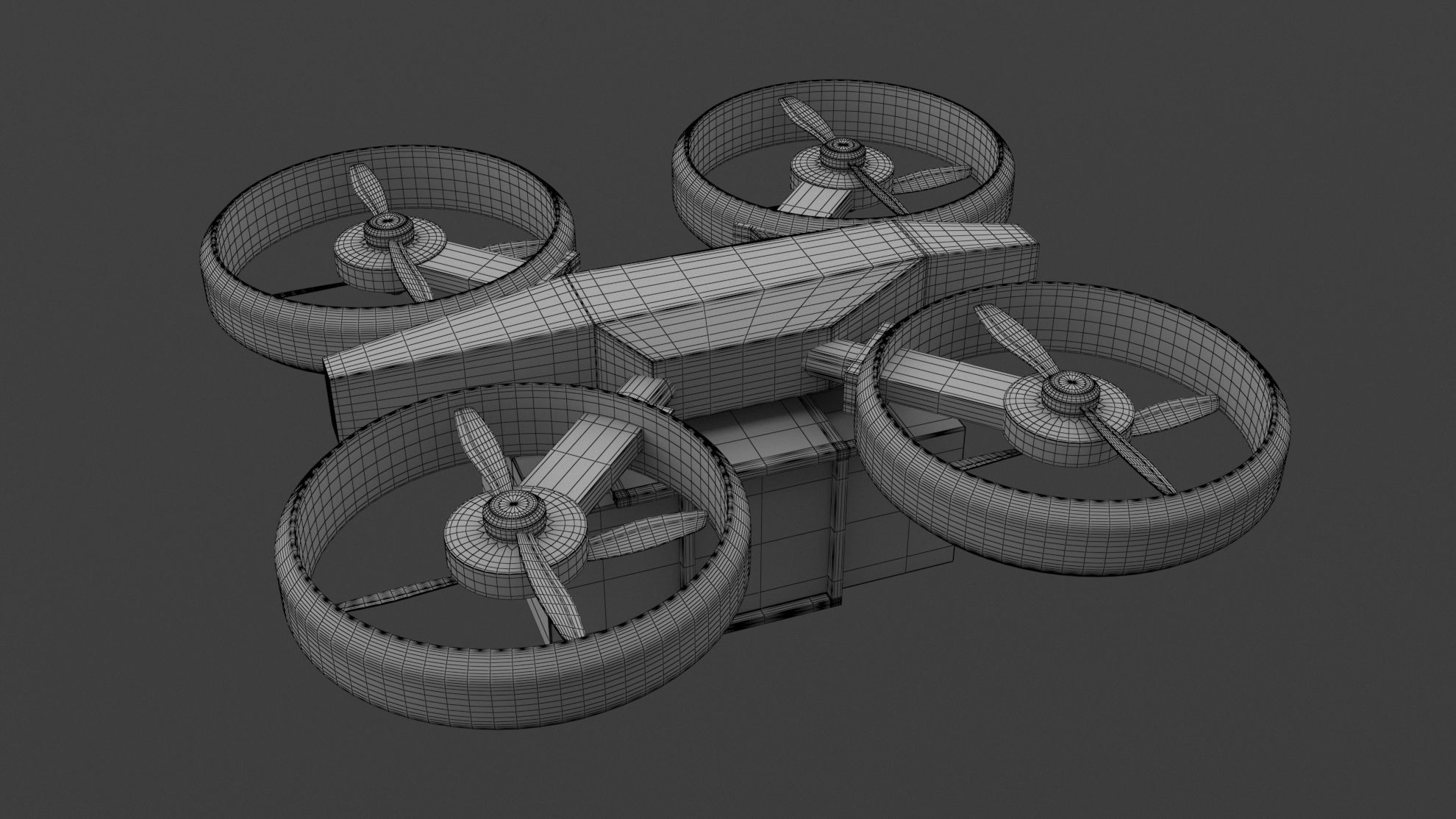 Amazon Quadrocopter Drone Delivery 3D model_8