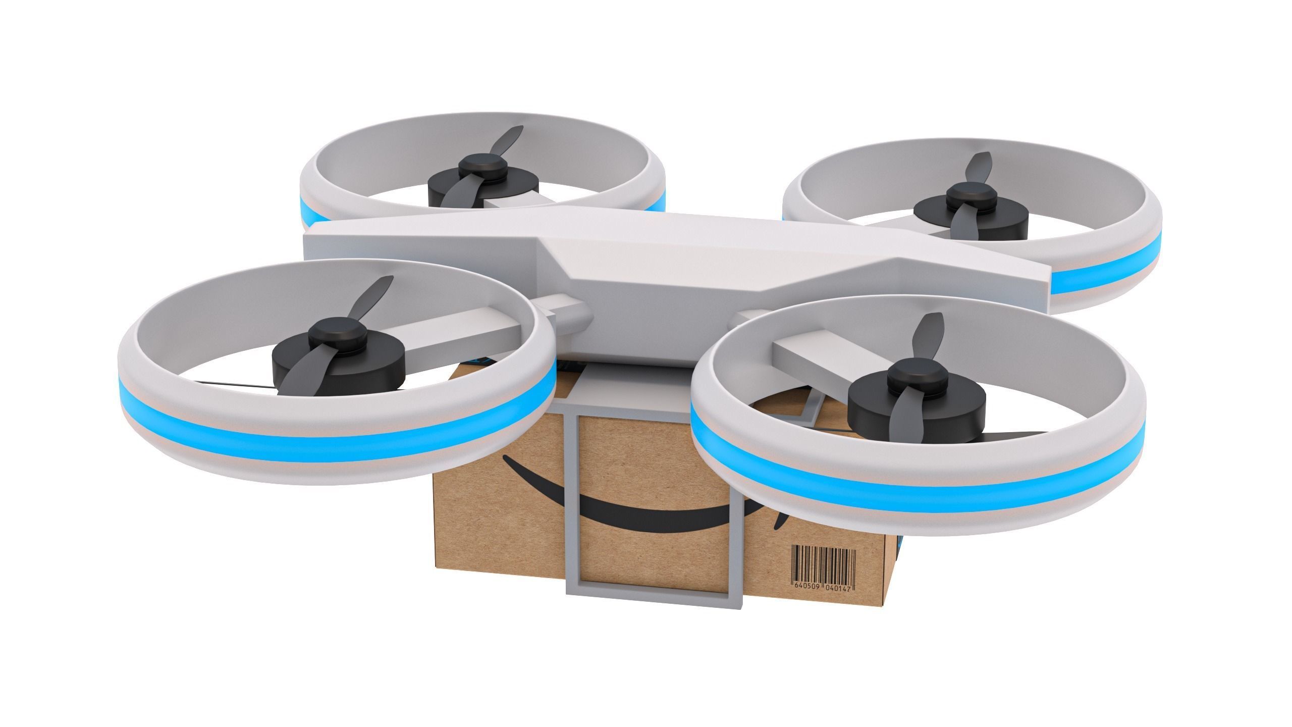 Amazon Quadrocopter Drone Delivery 3D model_4