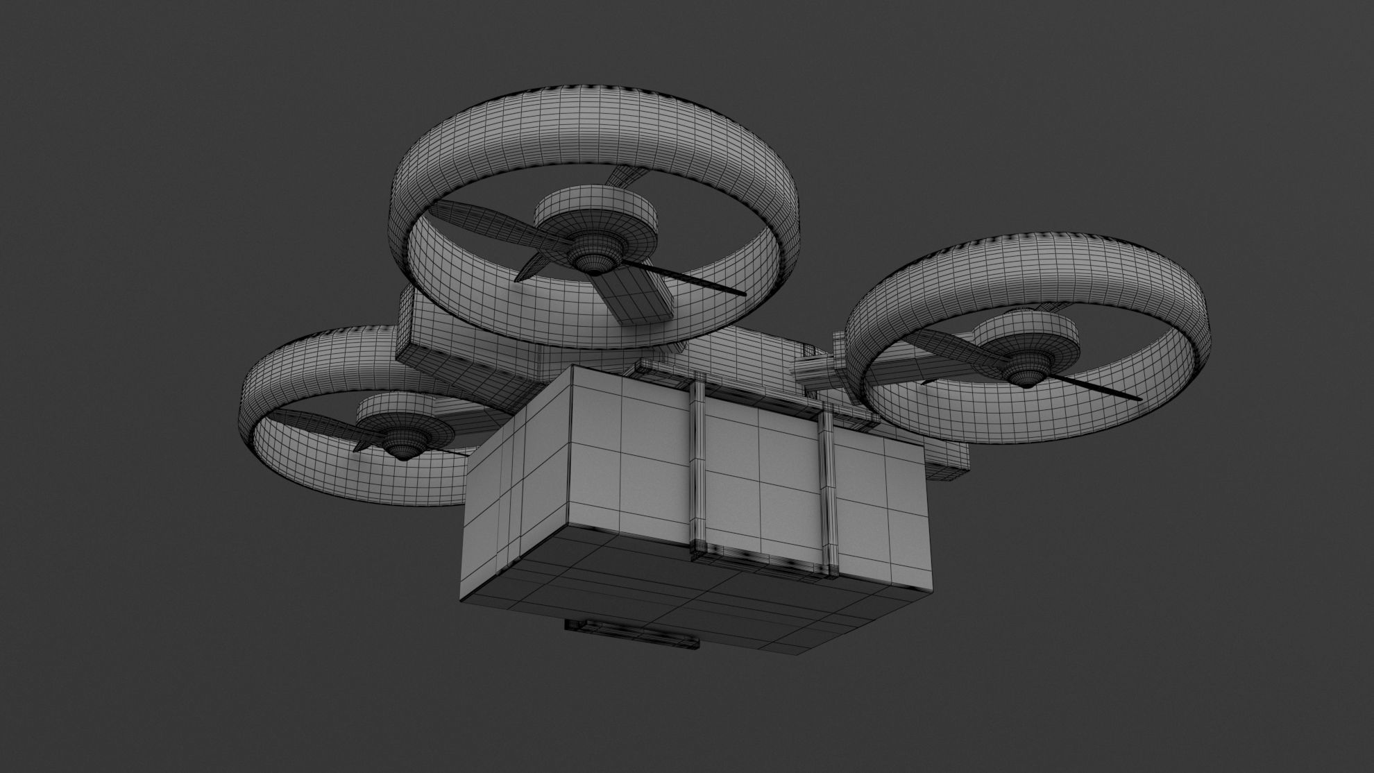 Amazon Quadrocopter Drone Delivery 3D model_7