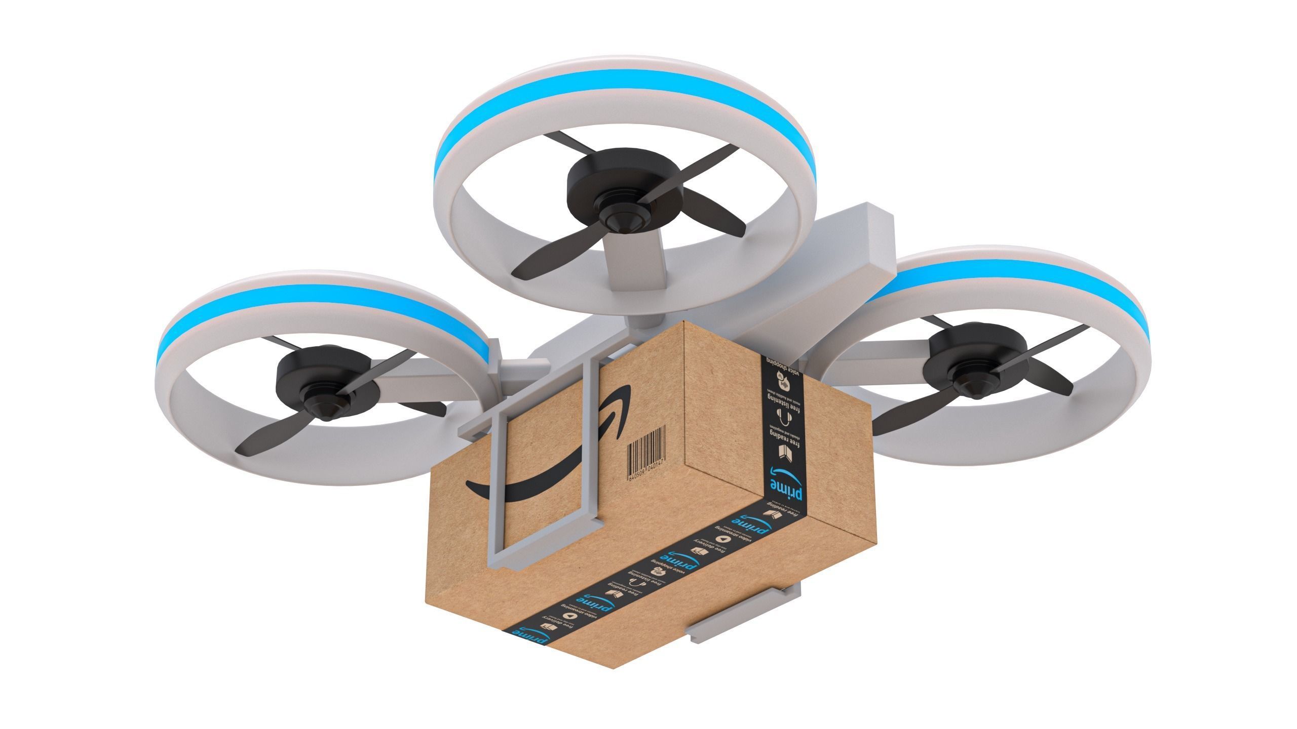 Amazon Quadrocopter Drone Delivery 3D model_5