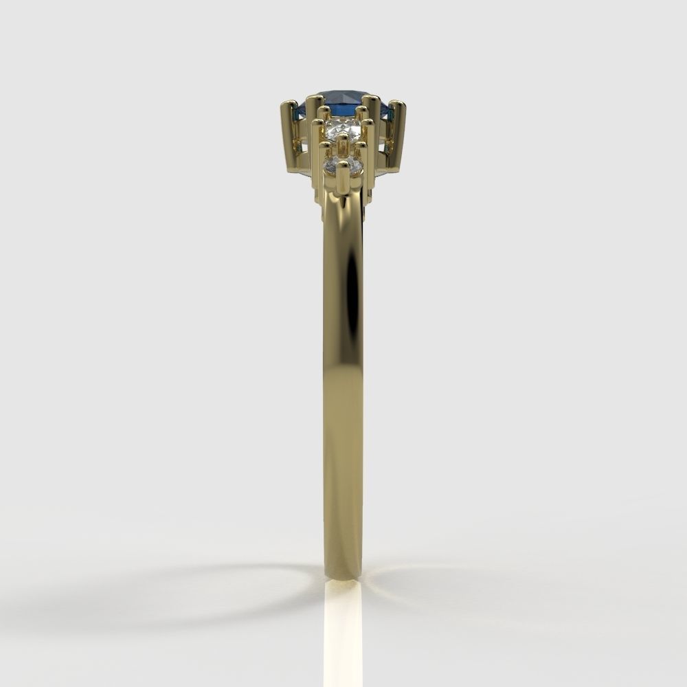 Diamond ring with pears 3D print model_11