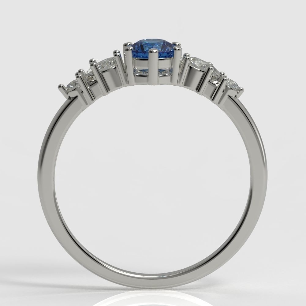 Diamond ring with pears 3D print model_4