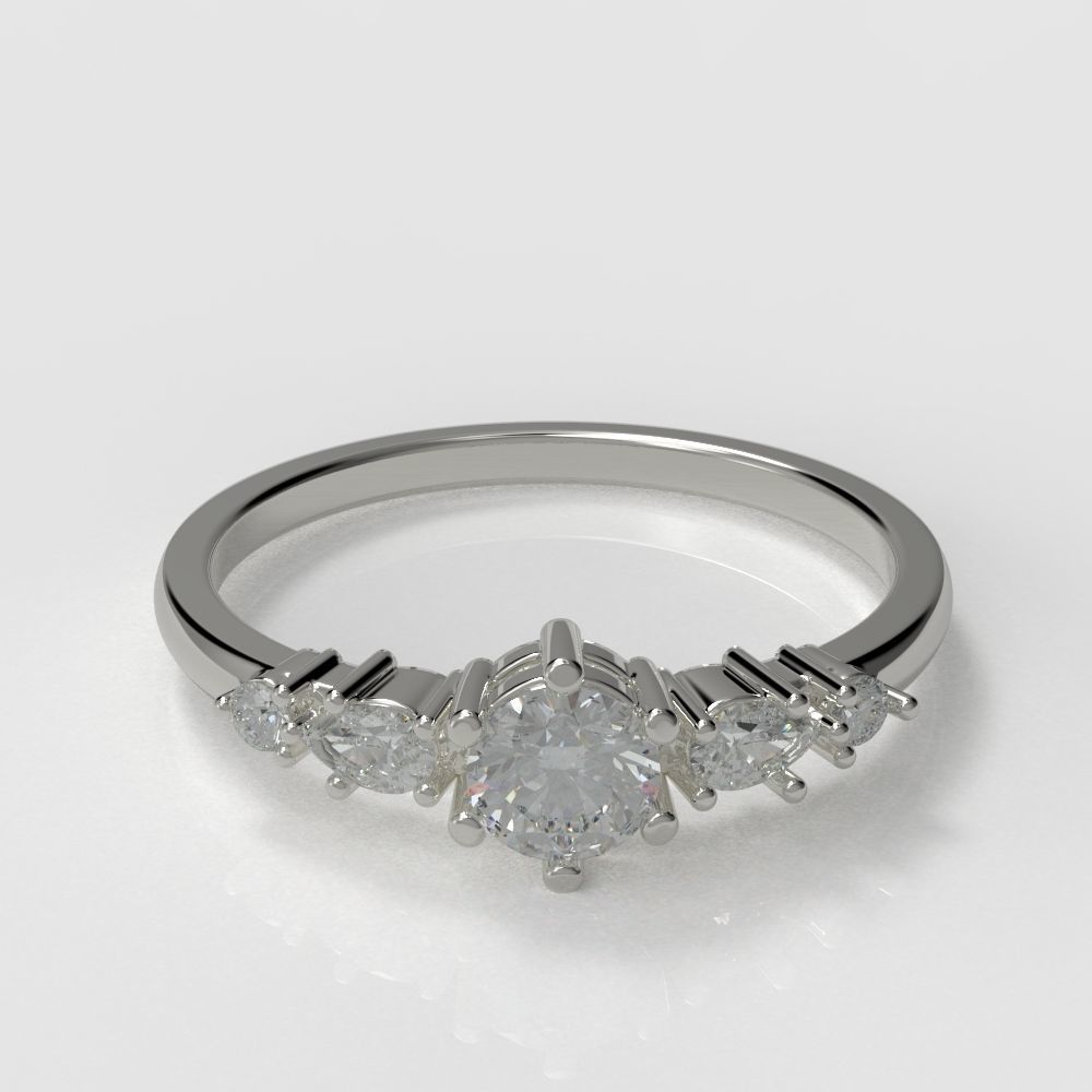 Diamond ring with pears 3D print model_29