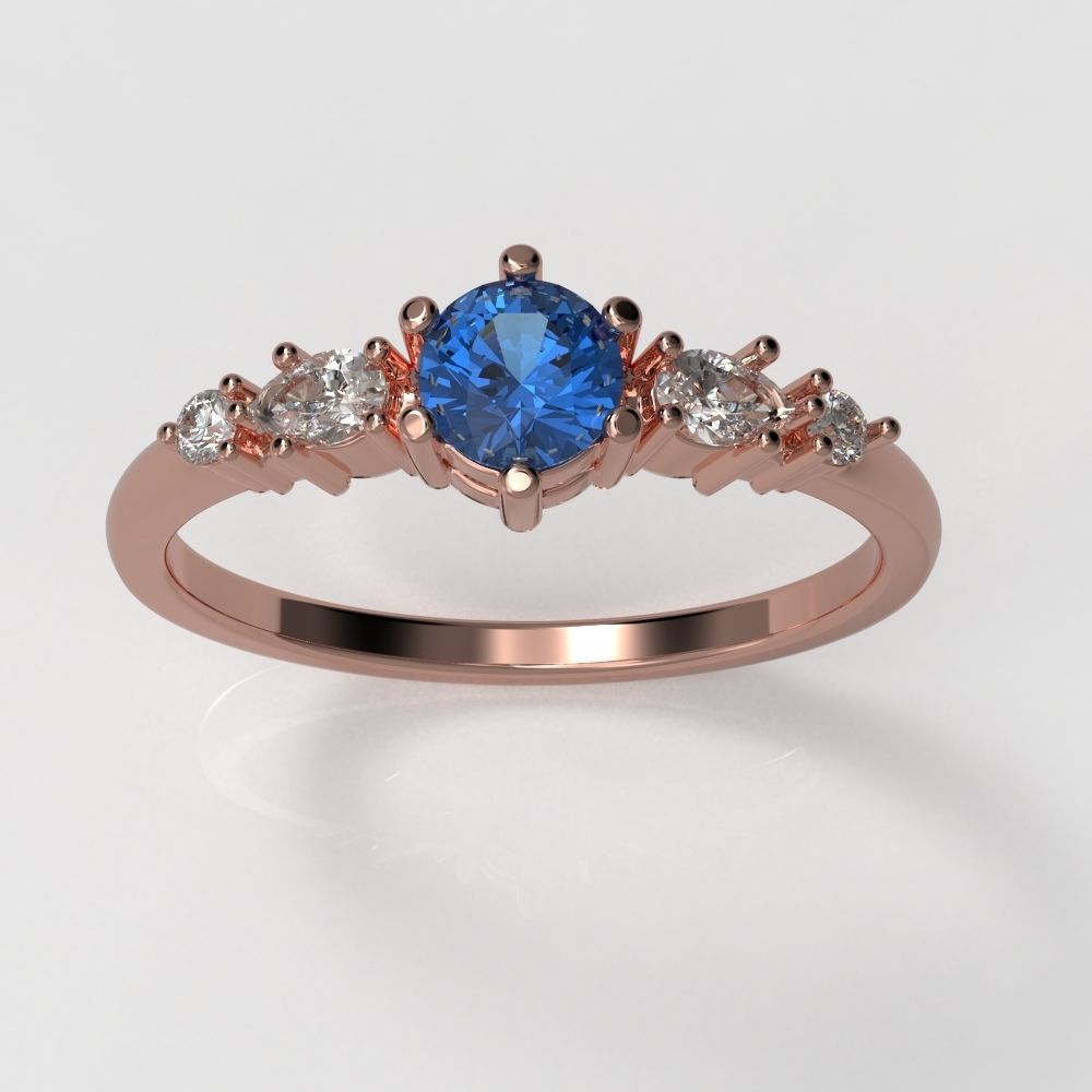 Diamond ring with pears 3D print model_18