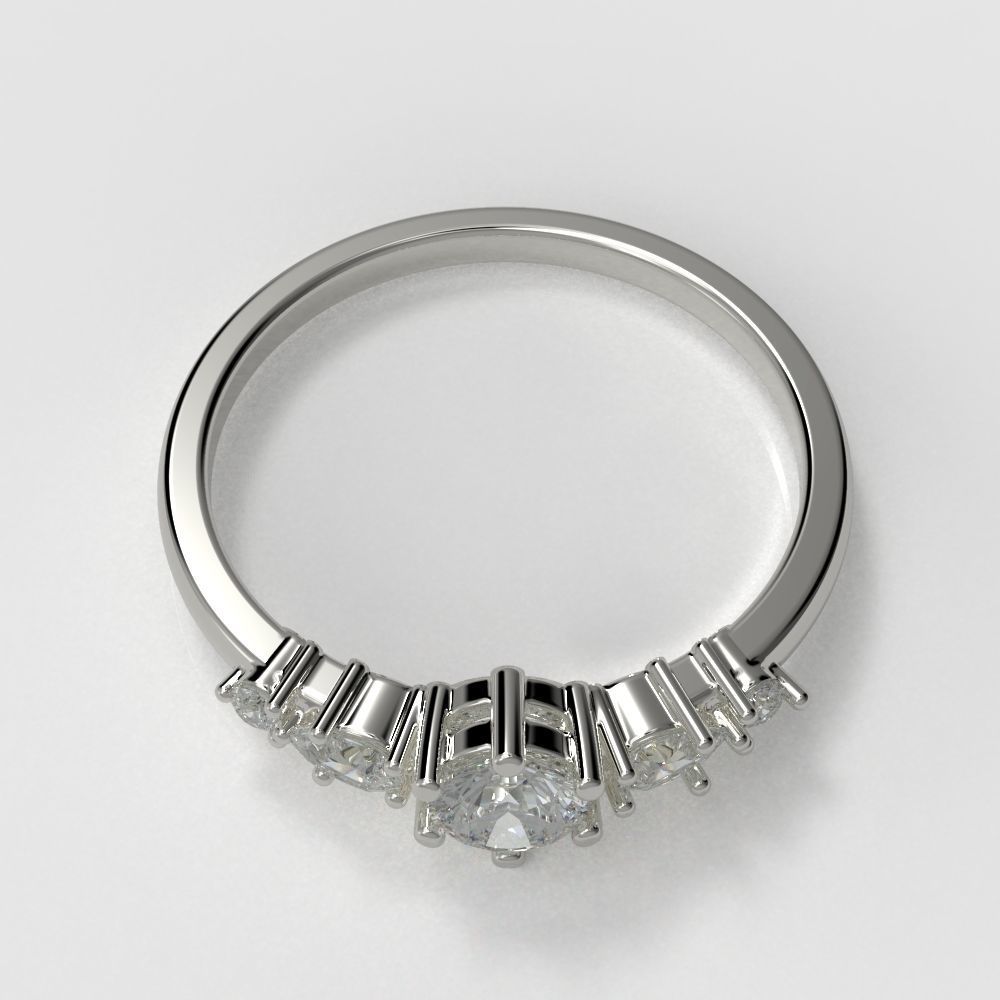 Diamond ring with pears 3D print model_2