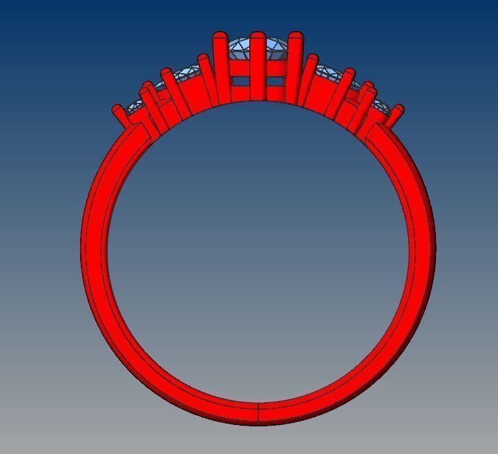 Diamond ring with pears 3D print model_25