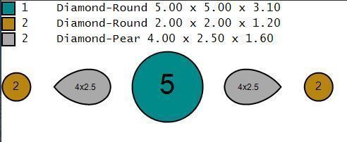 Diamond ring with pears 3D print model_7