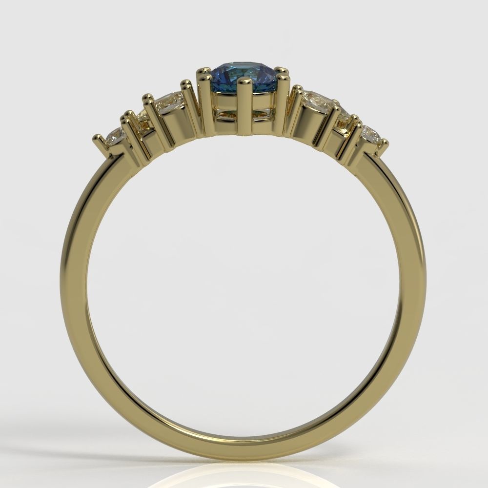 Diamond ring with pears 3D print model_10