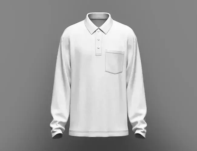 Mens Oversized Polo 3d Model