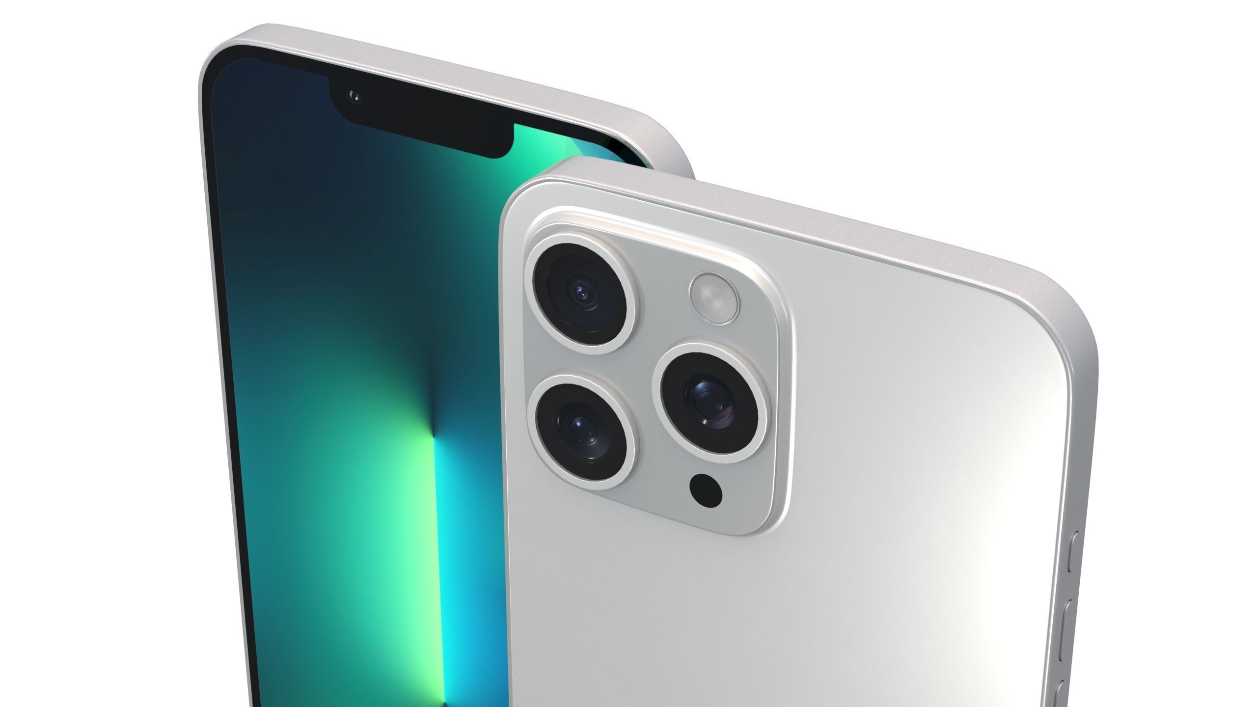 iPhone 13 Pro Max White 3D model_2